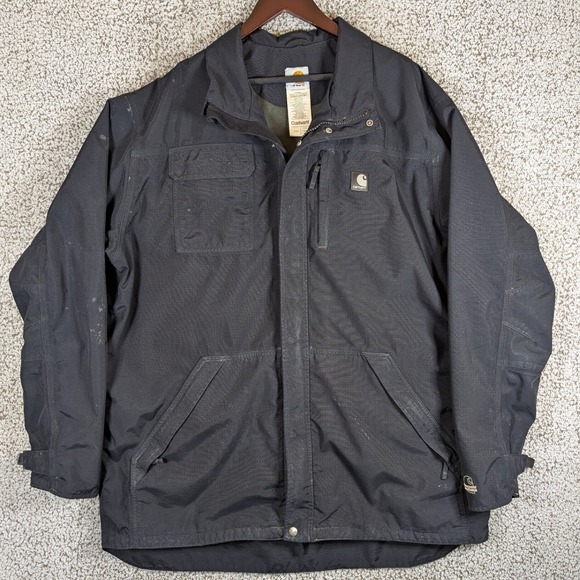 Carhartt C72 Workworn Jacket Coat Work Utility Insulated Black XL Tall Read Desc - Picture 1 of 15